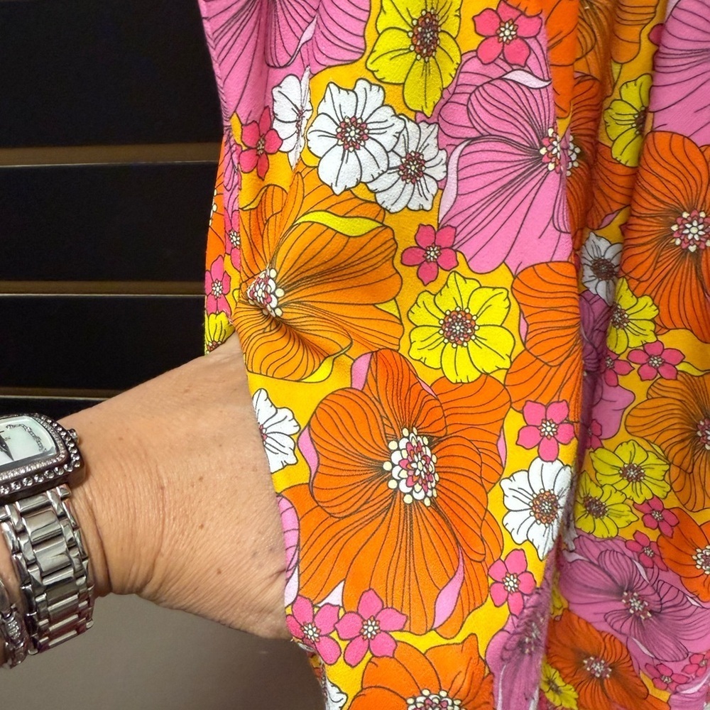 Alexa Admor Floral Maxi Dress Size 8 Retro Boho Puff Sleeve - Picture 3 of 6